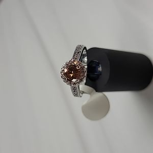 Fragrant jewels peach Swarovski halo ring
